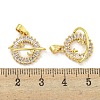 Planet Rack Plating Brass Clear Cubic Zirconia Pendants KK-M291-09G-3