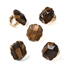 Natural Tiger Eye & Alloy Finger Rings for Women RJEW-G375-01G-03-4
