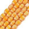 Handmade Millefiori Glass Oval Bead Strands LK-Z001-01B-05-1