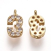 Brass Micro Pave Clear Cubic Zirconia Charms ZIRC-L075-60A-03G-1