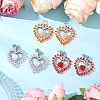 3Pairs Alloy Glass Stud Earrings EJEW-MZ00372-1