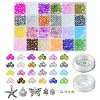 DIY Round Glass Imitation Opalite Beads & Alloy Pendants Bracelets Making Kits DIY-FS0006-39-7