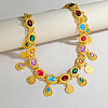 Ethnic Style Alloy with Acrylic Colorful Oval Link Chain Teardrop Tassel Waist Belly Chains for Women FS-WGB9AE6-01-4