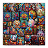 50Pcs Rainbow Color Window Theme PVC Waterproof Self-Adhesive Stickers PW-WG98853-01-1