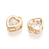 Brass Micro Pave Cubic Zirconia Charms KK-N275-13A-G-2