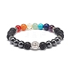 5Pcs 5 Style Natural & Synthetic Mixed Gemstone Beaded Stretch Bracelets Set BJEW-JB08966-4