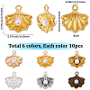 60Pcs 6 Colors Alloy Pendants FIND-SC0017-53-2