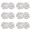 6Pcs Flower Glass Rhinestone Cabochons DIY-FG0010-18B-1