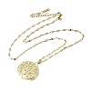 Brass Micro Pave Clear Cubic Zirconia Tree of Life Pendants LS-NJEW-H066-01A-G-2