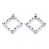 Brass Inlaid Clear Cubic Zirconia Pendants ZIRC-S069-035P-1