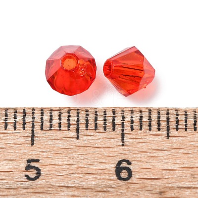 Faceted Bicone Transparent Acrylic Beads DBB6mm07-1