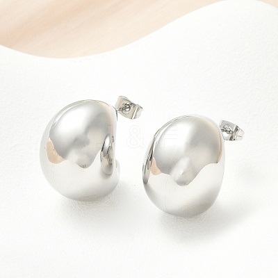 304 Stainless Steel Stud Earrings for Women EJEW-U051-01P-1