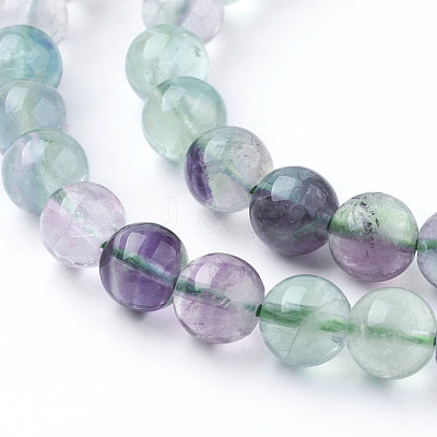 Natural Fluorite Beads Strands X-G-E112-8mm-19-1