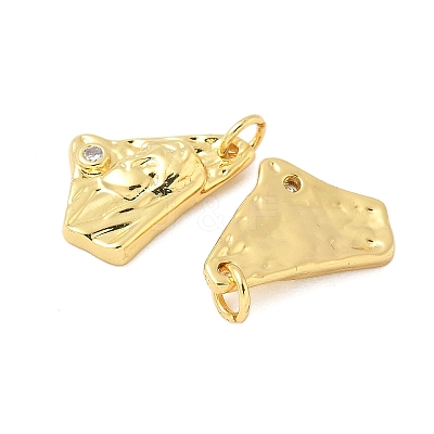 Brass Micro Pave Clear Cubic Zirconia Pendants KK-B139-24B-G-1