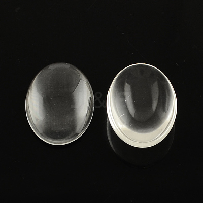 Transparent Oval Glass Cabochons X-GGLA-R022-20x15-1