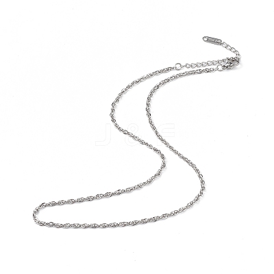 Non-Tarnish 304 Stainless Steel Rope Chain Necklace for Men Women NJEW-K245-010C-1