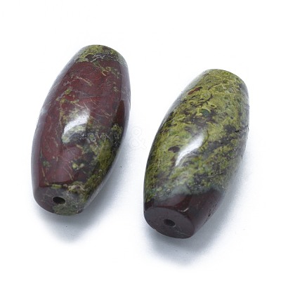 Natural Dragon Blood Jasper Two Half Drilled Holes Beads G-G795-11-14-1