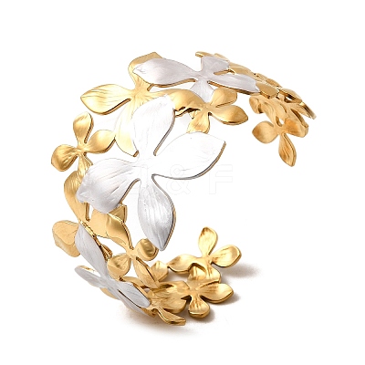 304 Stainless Steel Cuff Bangles for Women BJEW-F509-03D-G-1