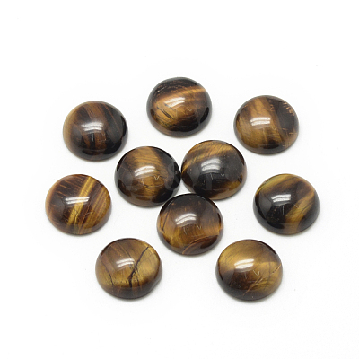 Natural Tiger Eye Cabochons X-G-R416-8mm-35-1