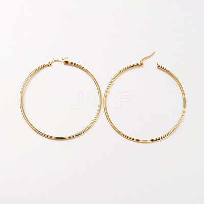 Ion Plating(IP) 304 Stainless Steel Hoop Earrings EJEW-N0016-11G-K-1