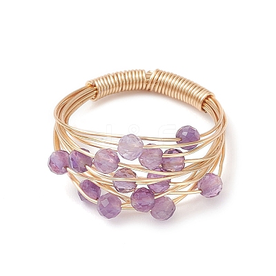 Natural Amethyst Finger Rings RJEW-TA00221-02-1