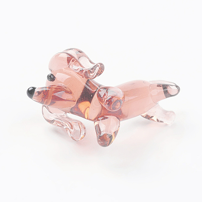 Handmade Lampwork Puppy Home Display Decorations LAMP-J084-30-1