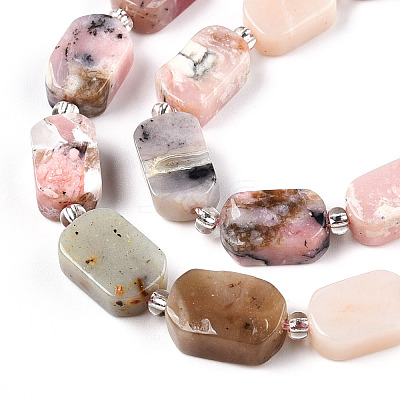 Natural Pink Opal Beads Strands G-C098-A19-01-1