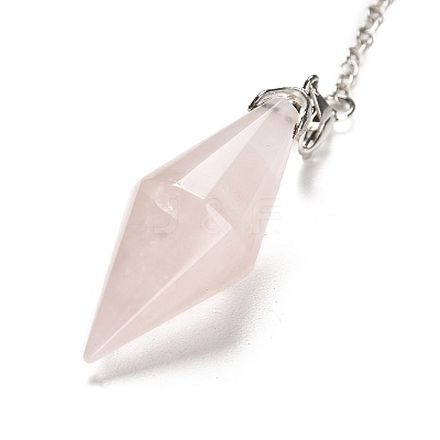 Natural Rose Quartz Pointed Dowsing Pendulums G-F763-05P-06-1