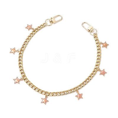 2Pcs 2 Styles Alloy Enamel Star Flower Charm 304 Stainless Steel Bag Decorative Chains FIND-JF00173-1