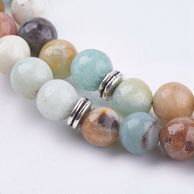 Natural Amazonite Wrap Bracelets BJEW-E329-06D-1