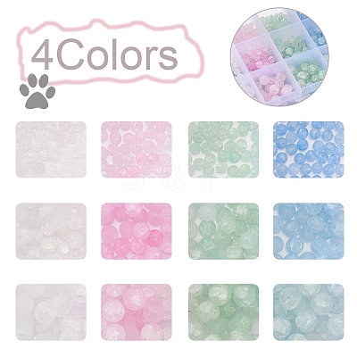 12 Style Crackle Glass Beads GLAA-YW0001-23-1