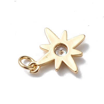 Rack Plating Brass Micro Pave Cubic Zirconia Pendants KK-E003-31G-1