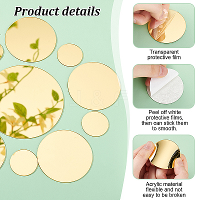 100Pcs 4 Styles Adhesive Acrylic Cabochons Sheets DIY-PH0022-93C-1