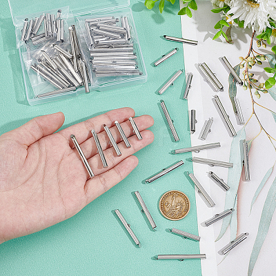 100Pcs 5 Styles 304 Stainless Steel Slide On End Clasp Tubes STAS-UN0060-24P-02-1