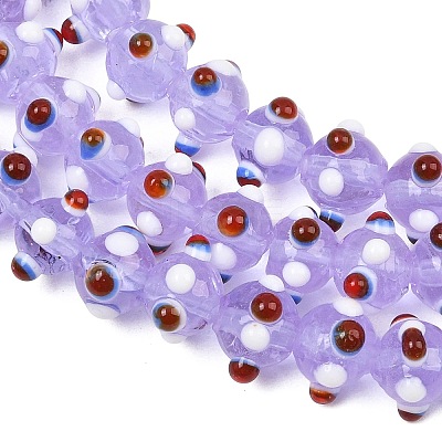 Handmade Bumpy Lampwork Beads Strands LA-CBA05D6-01-11-1