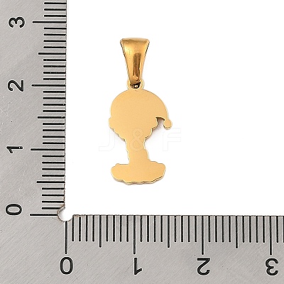 Christmas Theme 304 Stainless Steel Pendants STAS-R007-01I-G-1