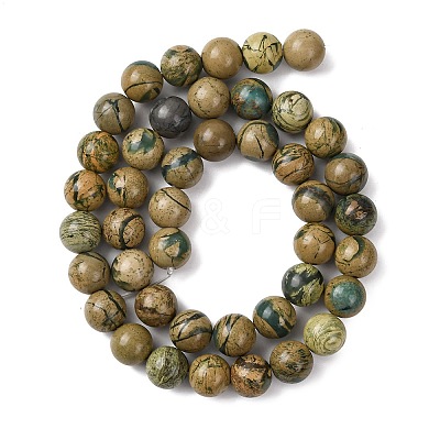 Natural Green Dragon Veins Beads Strands G-D098-A01-8mm-1