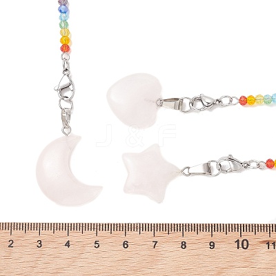 5Pcs Natural Rose Quartz Dowsing Pendulums PALLOY-JF05239-1