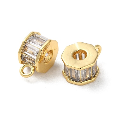 Brass Cubic Zirconia Tube Bails KK-F872-02G-1