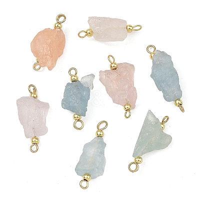 Raw Rough Natural Morganite Connector Charm PALLOY-JF06041-1