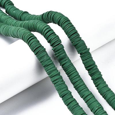 Flat Round Handmade Polymer Clay Beads CLAY-R067-10mm-46-1