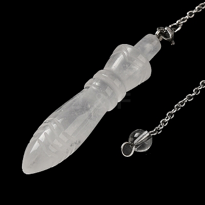 Natural Quartz Crystal Pointed Dowsing Pendulums G-F758-F07-P-1