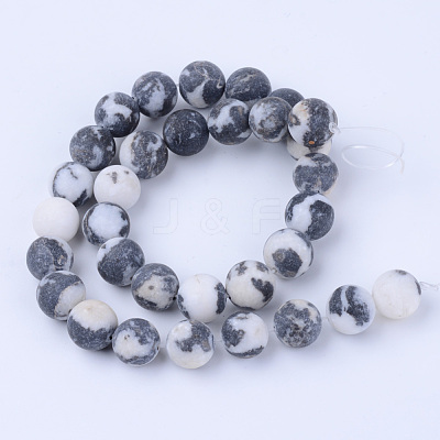 Natural Zebra Jasper Beads Strands X-G-Q462-8mm-01-1