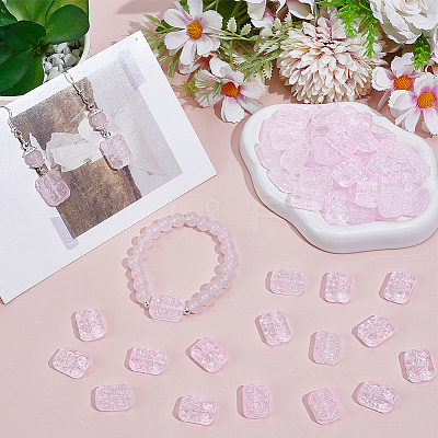 100Pcs Transparent Spray Painted Glass Beads GLAA-PA0001-60C-1