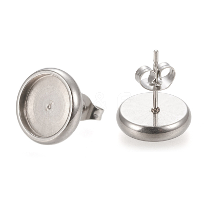 Non-Tarnish 304 Stainless Steel Stud Earring Settings STAS-K202-05D-P-1