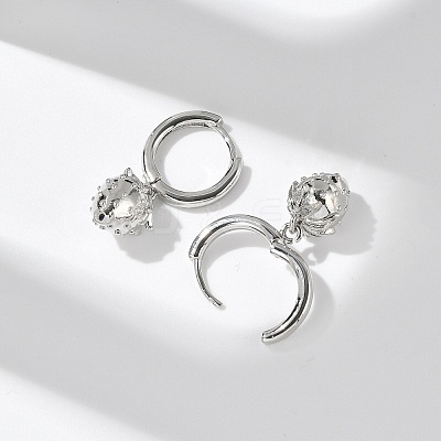 Brass Strawberry Hoop Earrings EJEW-M077-19P-01-1