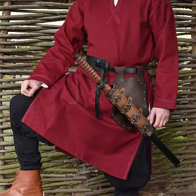 PU Leather Medieval Scabbard Belt Warrior with Sword Storage AJEW-WH0567-87-1