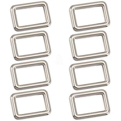 8Pcs Zinc Alloy Rectangle Buckle Ring PURS-SP0001-05P-1