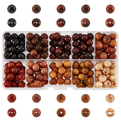 Natural Wood Beads Sets WOOD-PH0002-51-1