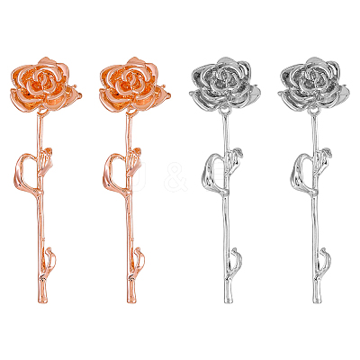 4Pcs 2 Colors Brass Cuff Earrings EJEW-HY0001-52-1